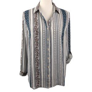 Charter Club PM Button Down Long Sleeve Blouse